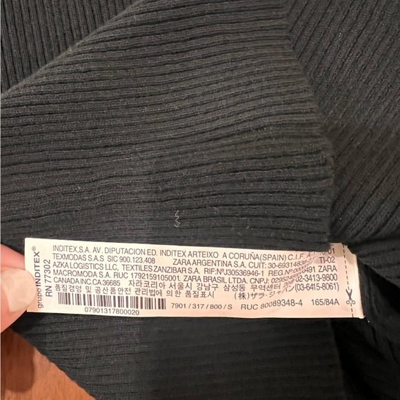 Zara ribbed tshirt with ruffled short sleeves. Size S. NWT - Picture 5 of 5